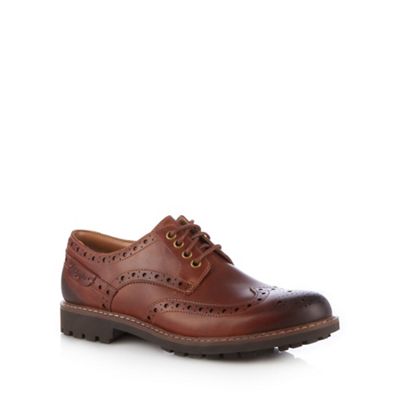 Clarks Brown leather 'Montacute Wing' shoes